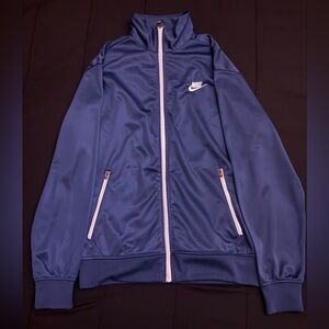 Nike Navy and White Track Jacket